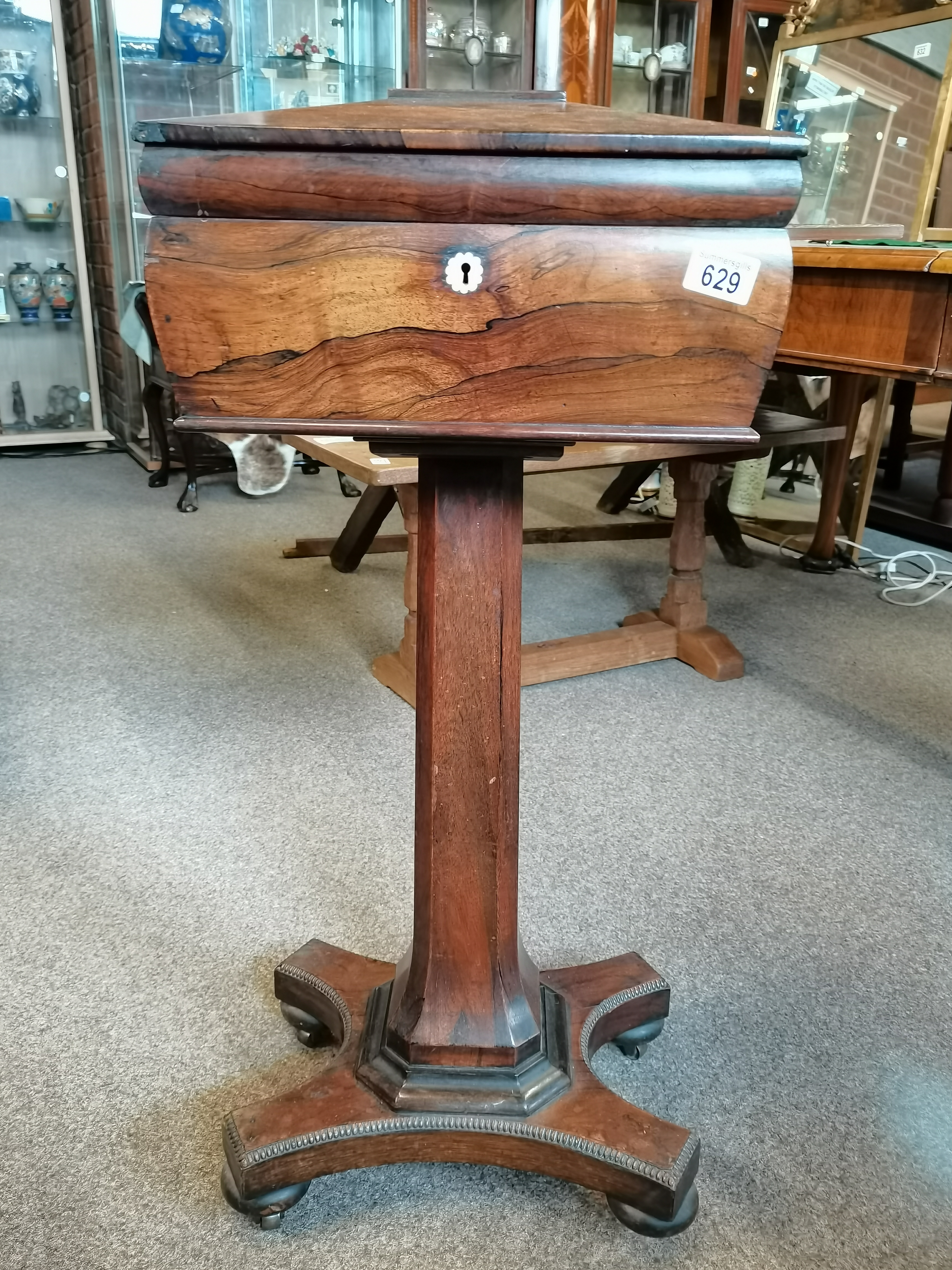 Victorian rosewood teapoy