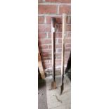 2 long handled vintage hedge laying tools