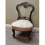 Victorian walnut nursing chair