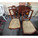 Misc furniture incl pair of Edwardian chairs, table and corner chair