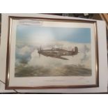 Signed print of "Hurrcane" of 145 Squadron signed by Geoff Nutkins
