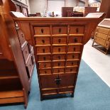 Apothecary Style Oriental Pine Chest of Drawers