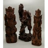 Chinese carved wood figurines