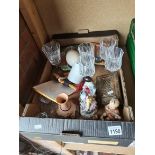 1 Box Of Ceramics and Glass incl 4 wine glasses