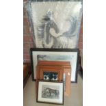 Hunting Prints plus framed landscape scenes