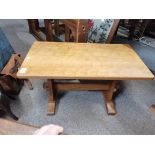 Acornman Yorkshire Oak coffee table with adzed top 76cm x 40cm
