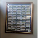A set of train cig cards in frame by WILLS