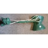 Vintage ELBA 165 degree wall mounted mirrored path / road street light on green metal stand (electr