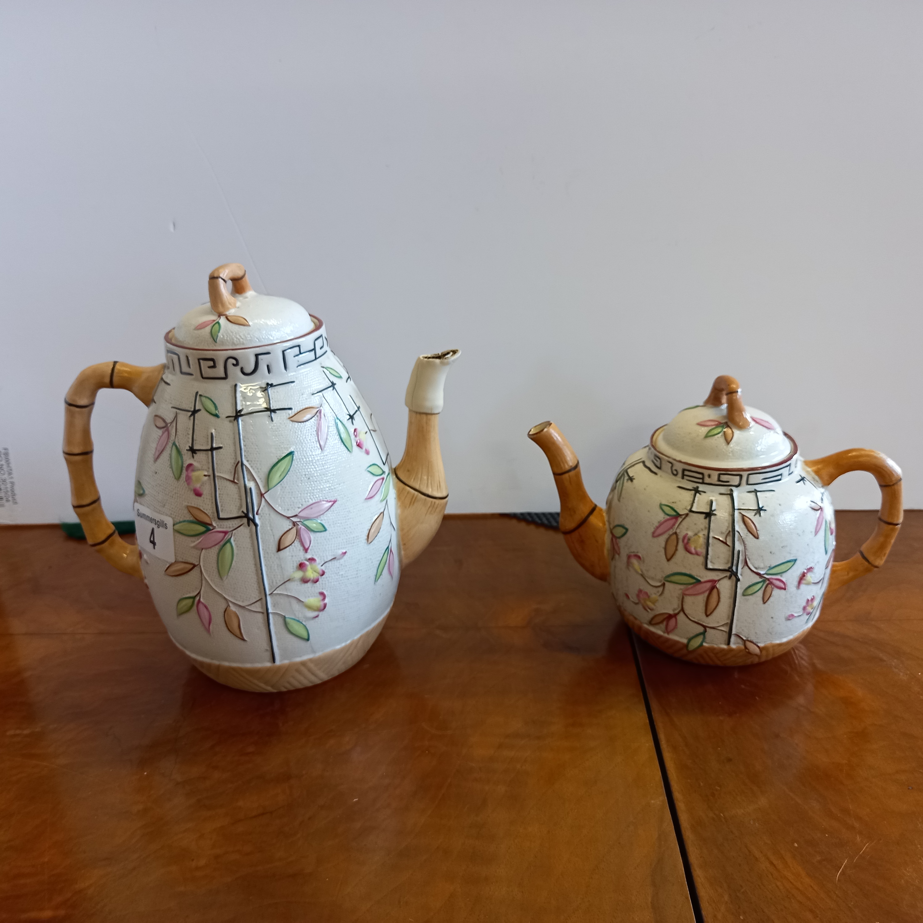 x2 Brownhills Majolica Tea & coffee pots