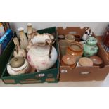 2 Boxes of Ceramics Containing Hornsea Containers Royal Devon Vases Etc