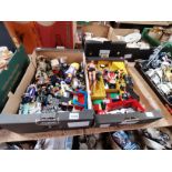 2 x boxes Lego and toys incl Action Man figures