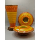 A 25cm SHELLEY vase and 2 x Shelley dishes 17cm