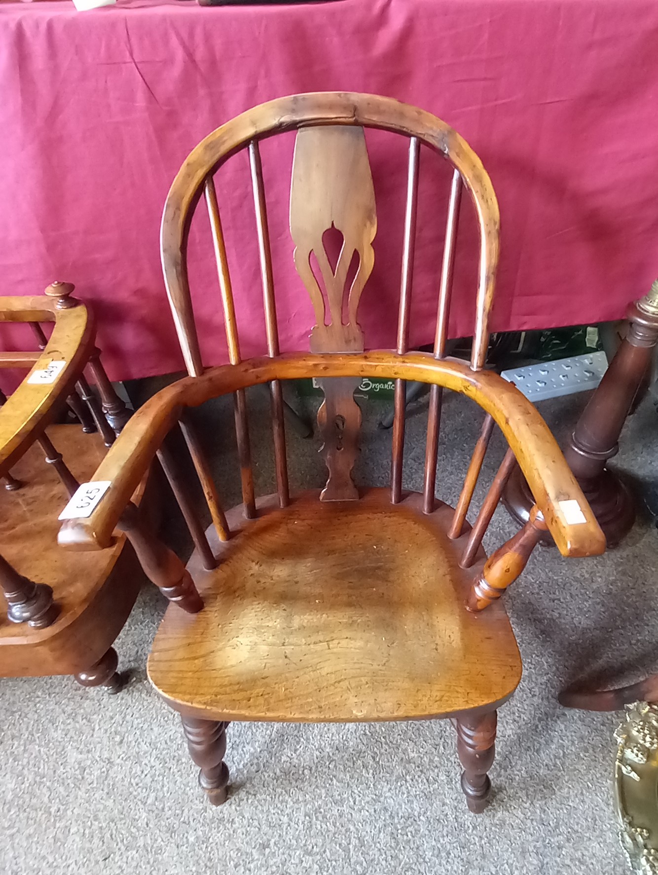Yew Wood Child's Windsor Chair Ht 68cm