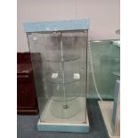 x2 Glass rotating display cabinet H160 x W75cm (working order)