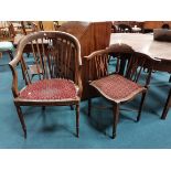 x2 inlaid hall chairs