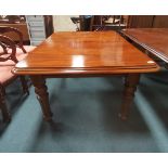 Victorian Mahogany 1 leaf Wind out dining table on casters