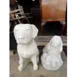 Garden ornaments Labrador: plus Spaniel with pups: