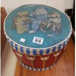 An "Andy Pandy" Childs Poof/Pouf in Style of a Drum