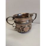 Silver double handled cup 242g