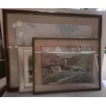 3 framed paintings of country scenes