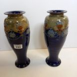 Pair of Royal Doulton vases 29cm Ht Impressed Mark (1901 - 1922)