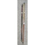 x2 Silver topped walking sticks