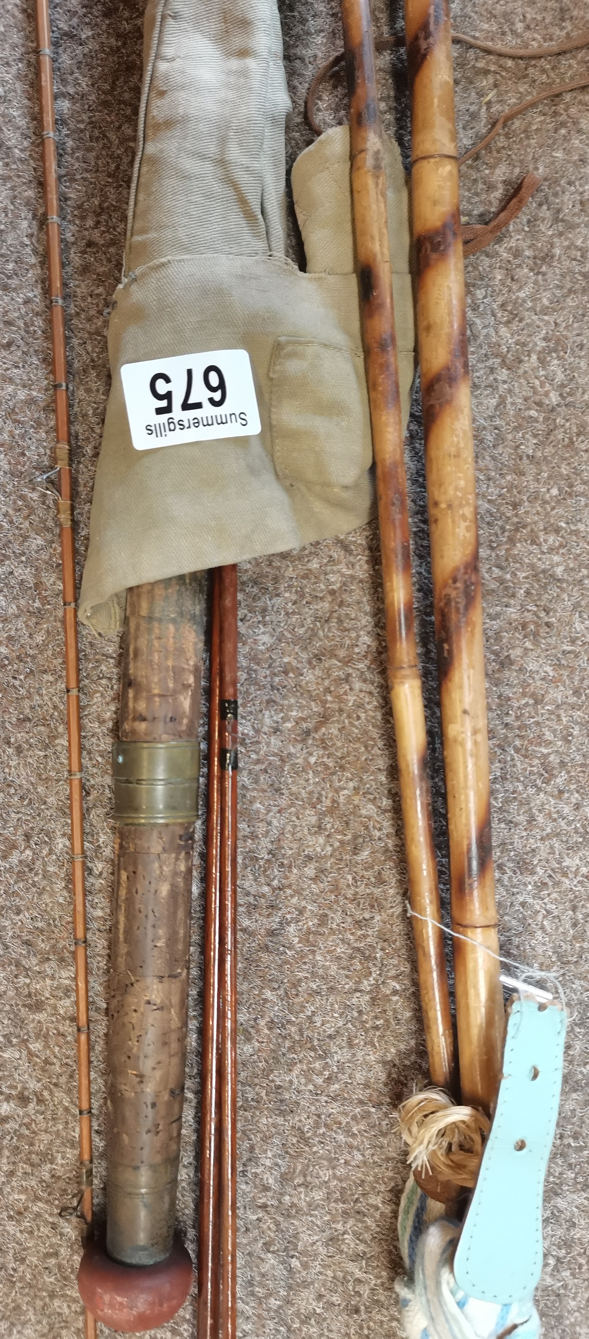 2 x split cane fishing rods - Image 2 of 2