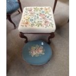 Tapestry stool and foot stool