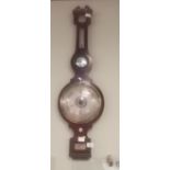 Antique mahogany banjo barometer by CATTANEO AND CO LEEDS