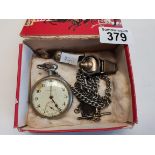 x2 Antique Whistles and a pocket watch