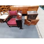 Misc furniture including drop leaf table, chair, etc