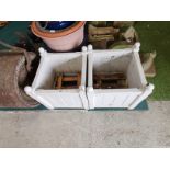 x2 wooden square planters plus x5 garden pots of various sizes