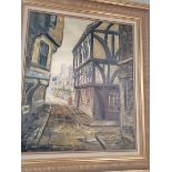 A Beautiful signed Oil painting of the Shambles by Landscape artist Robert Ixer (with paperwork) 52c