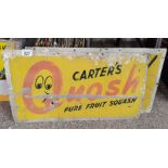 3 x Metal / enamel signs "Carter's Quosh" plus 2