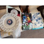 Football memorabilia including Rangers Book, Tickets, programmes, plate etc