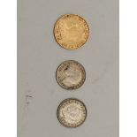 1/2 Gold Sovereign plus x2 Silver Threepenny bits
