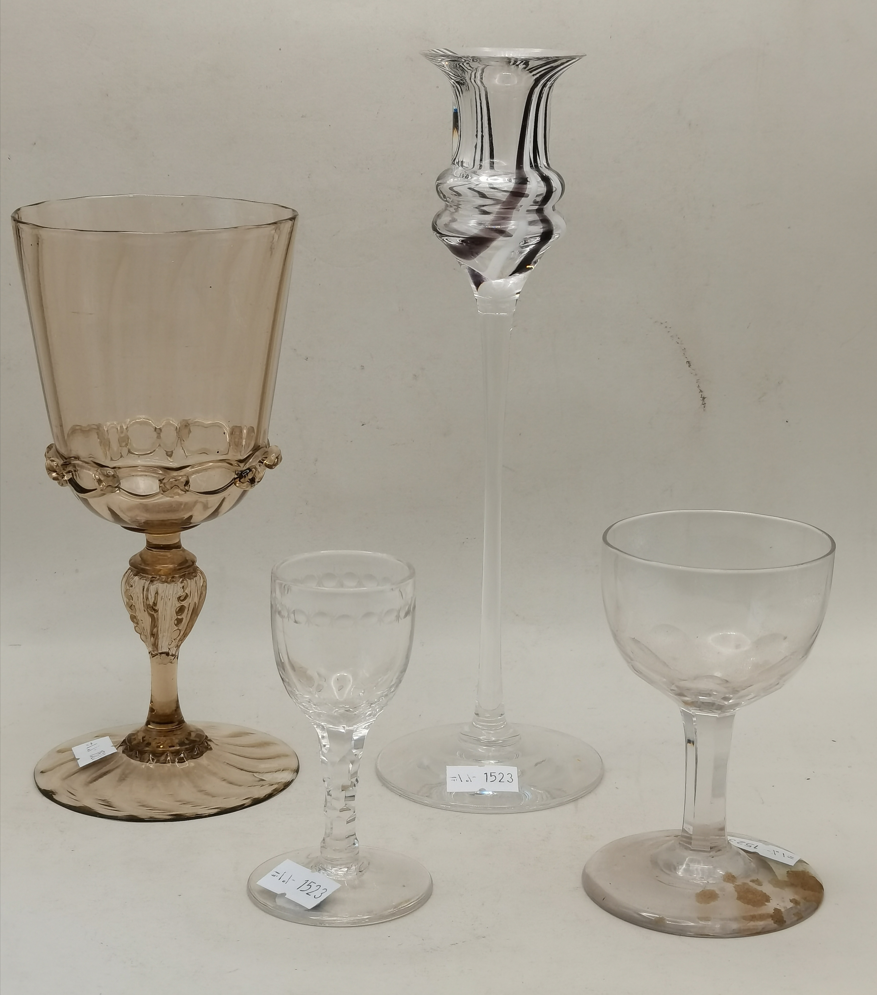 A collection of antique glassware