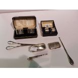Solid silver napkin rings, glove stretchers, etc