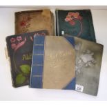 X5 antique albums with postcard collections