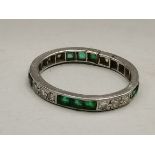Platinum Diamond and Emerald eternity ring