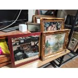 Framed pictures and mirrors