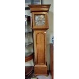 Joseph Smallwood of Sandbach Oak Grandfather clock with silvered dial standing 2m high
