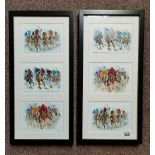 x6 framed horseracing watercolours