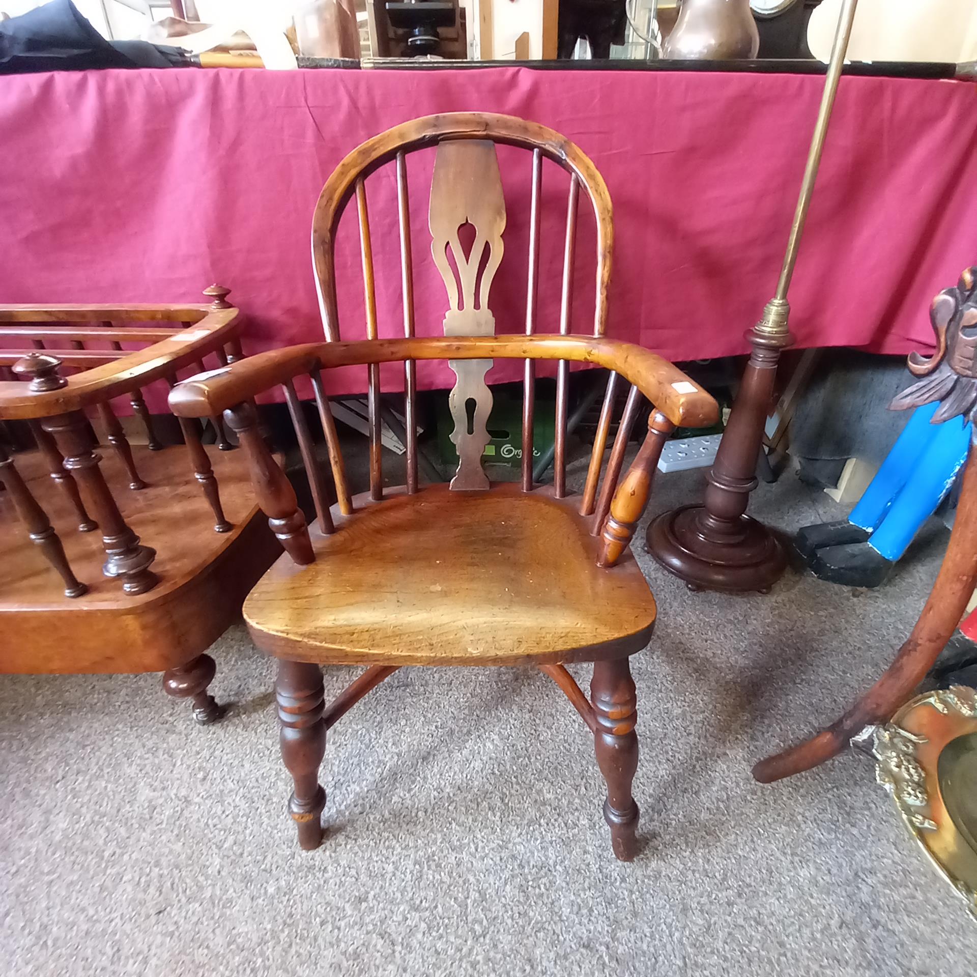 Yew Wood Child's Windsor Chair Ht 68cm - Image 2 of 2