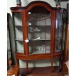 Edwardian Mahogany and inlaid display cabinet with bowed glass