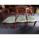 Set of 12 Victorian Balloon back dining chairs