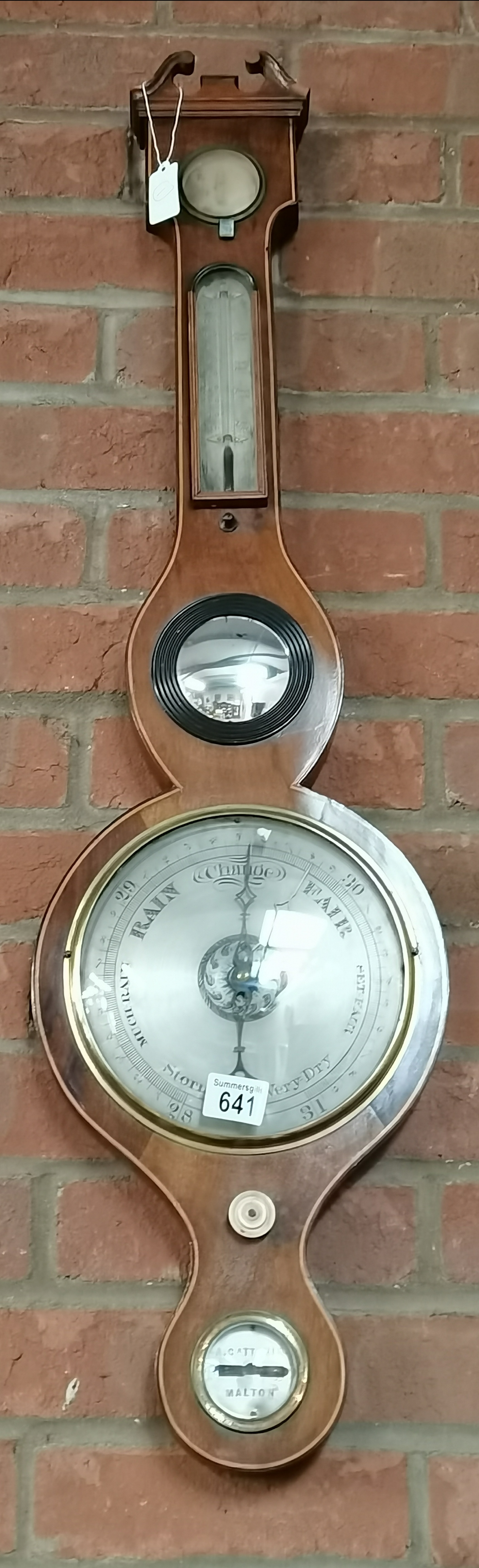 Antique banjo barometer by A Cattanio