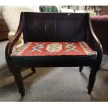 An Antique panelled settee 85cm