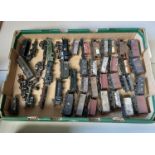 Box of OO Guage rolling stock, loco motors, bodies and tenders