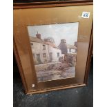 An original watercolour of OLD COTTAGE BY THE HARBOUR by Walter Eastwood 1867-1943